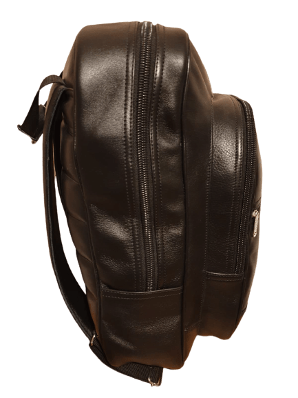 Black Real soft Leather backpack with pockets – Aliganto